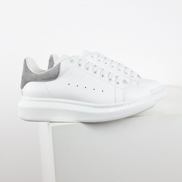 Alexander Mcqueen White Heel Height-Enhancing Casual Grey Men's Sneakers - Picture 2 of 7